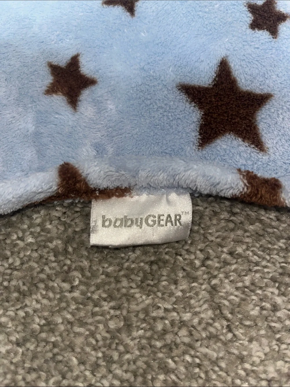 Baby Gear Blue and Brown Star Plush Blanket